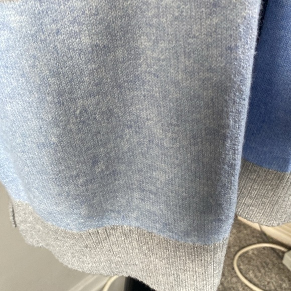 Charter Club Open Front Color-Block Cardigan Sweater Gray & Blues Sz L NWOT - Picture 5 of 7